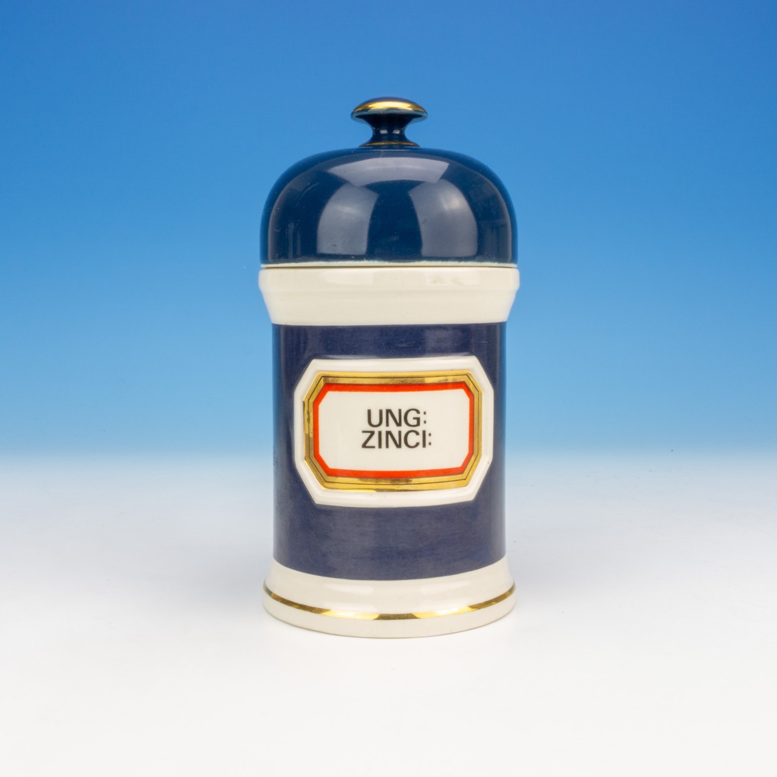 Gladstone Pottery – Ung: Zinci: – Apothecary Chemist Jar – Made For Chalsyn