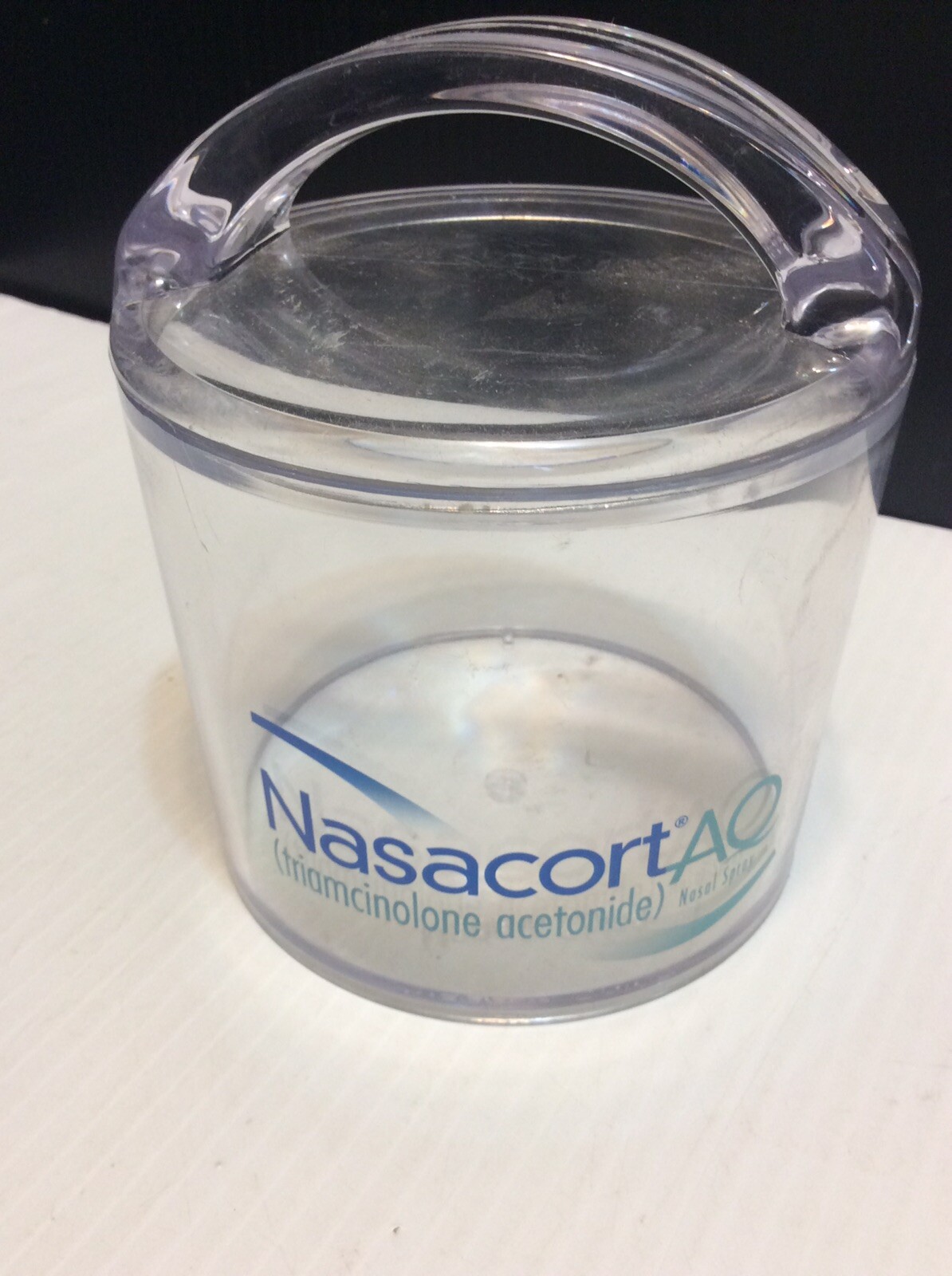 Drug Rep NASACORT AQ Medical Collectible Clear Acrylic Storage Container RARE