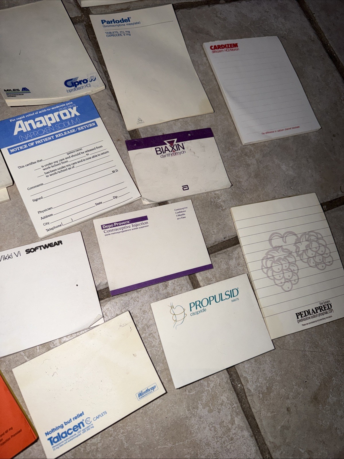 Huge Lot Pharmaceutical Promotional Notepads Pens Ect 1980-1990’s