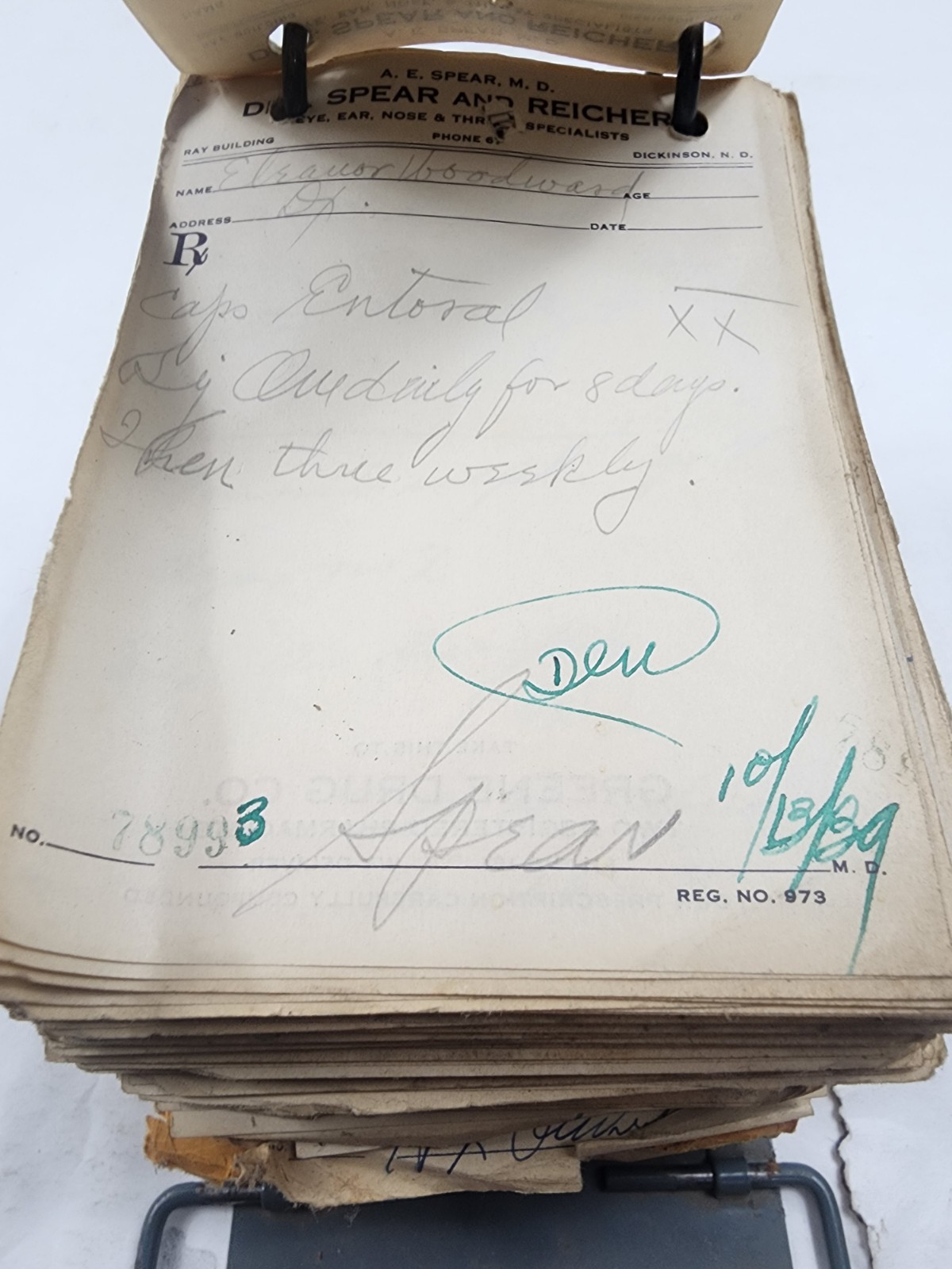 Prescription Atlas Rx Pad Paper Apothecary Druggist Pharmacy Medicine 1939