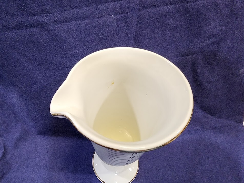 Porcelain Drugstore Pharmacy Apothecary Measuring Beaker 9”