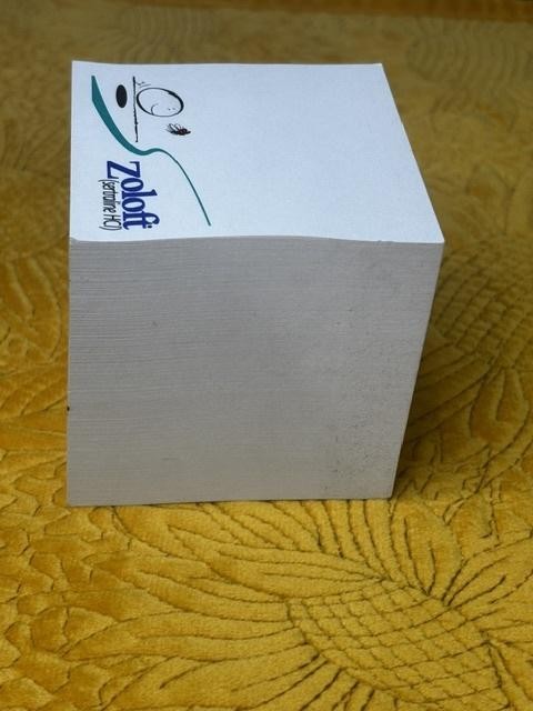 Vintage Promo Sticky Note Paper Cube White Memo Pad Pharma Ad Logo