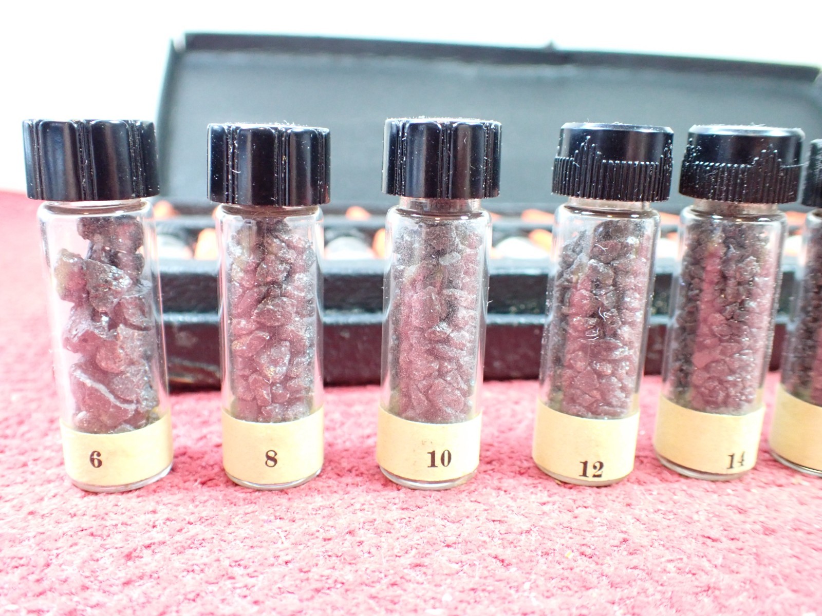 Vintage Rare Set of Carborundum Co. Sample Display Set of Grit Sizes