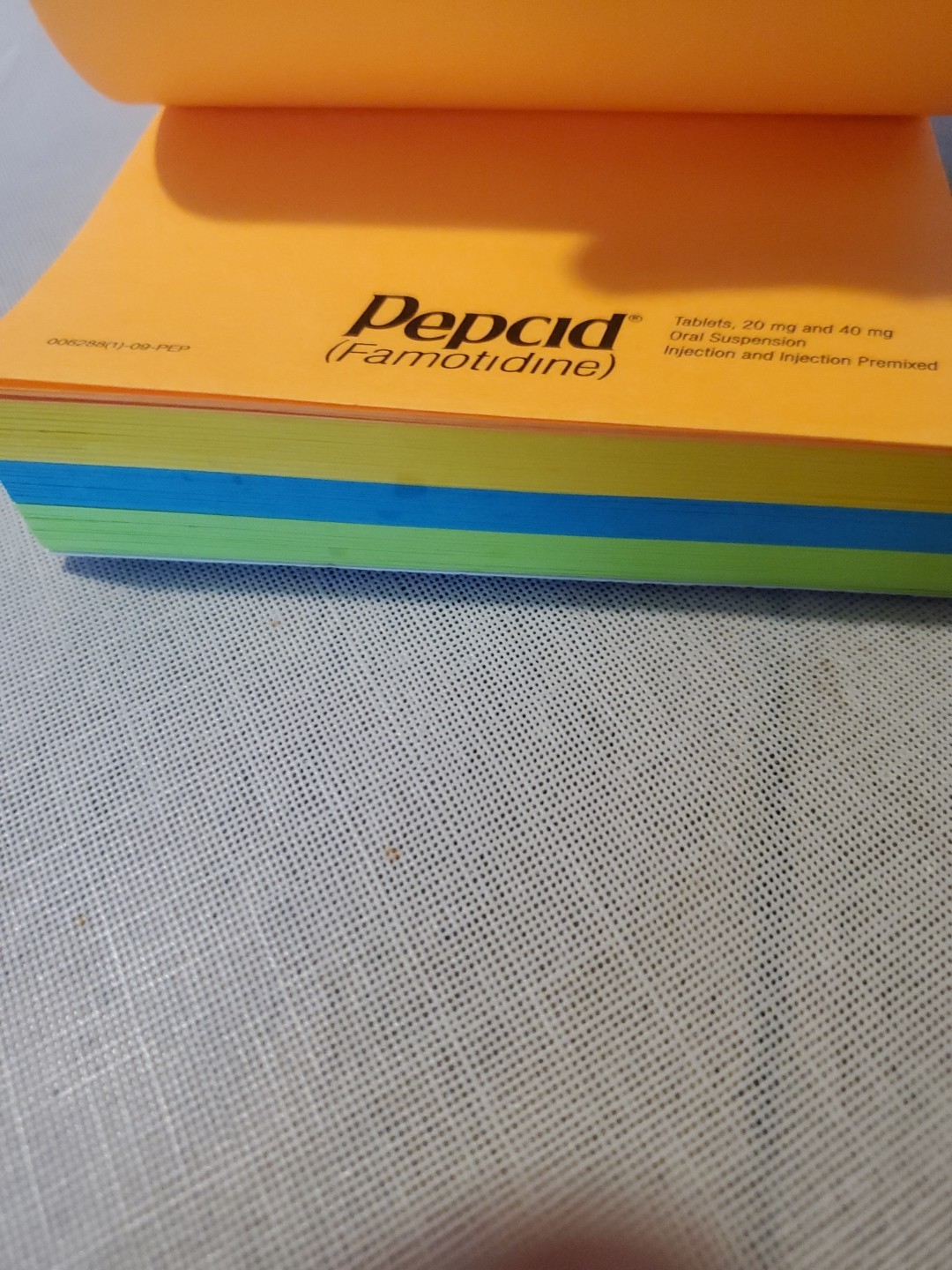 VTG Pepcid E-See Tac Note Pad Multi Color Rainbow Edge Drug Rep Swag Merck Block