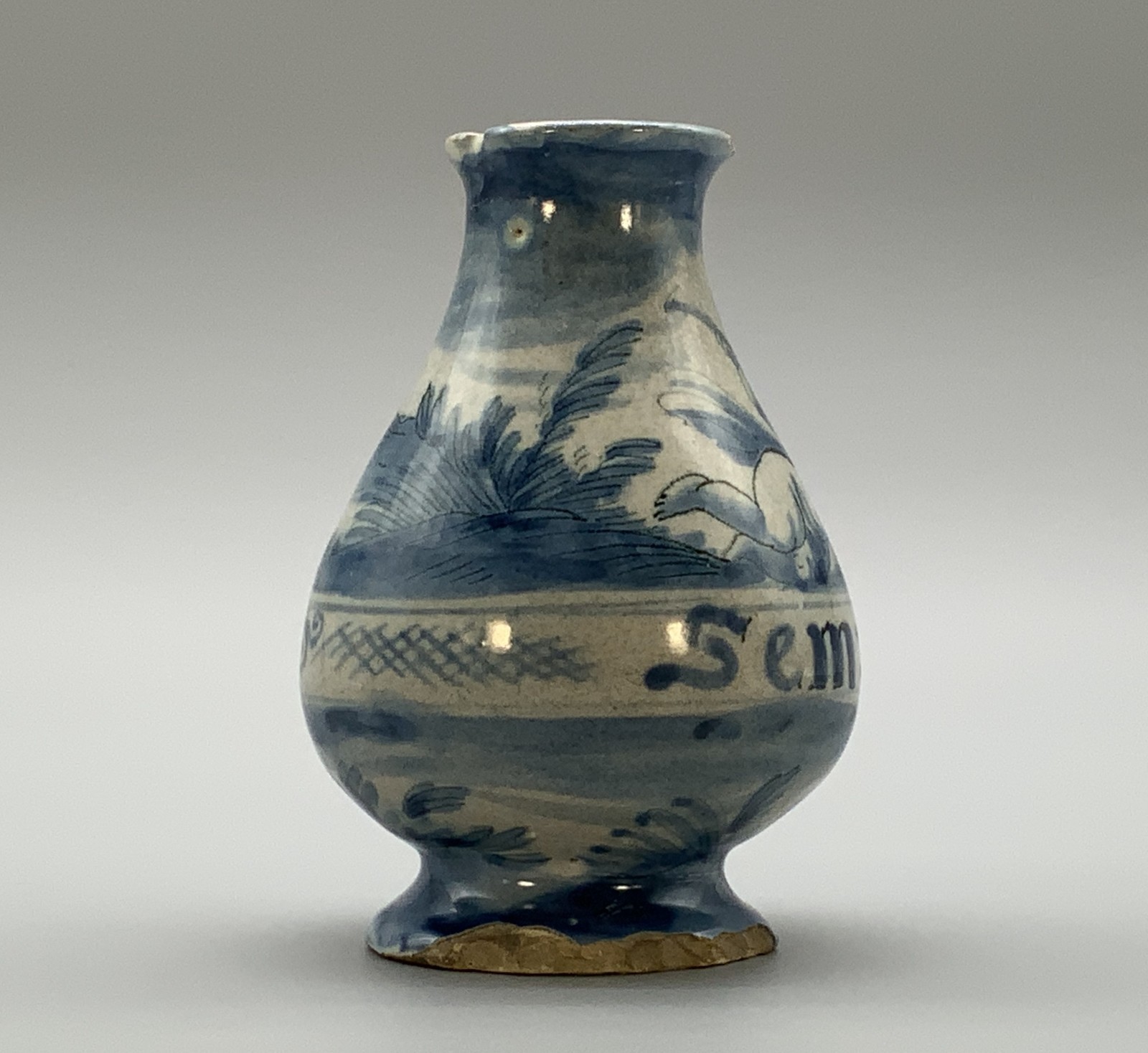 17th-Century Italian Savona Majolica Albarello Drug Pharmacy Jar Bottles