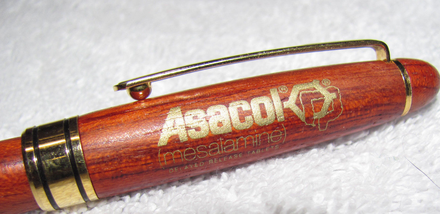 ASACOL WOODEN WOOD DRUG REP PEN GOLD ACCENTS CLASSY NEW EBAY’S ONLY ONE HURRY