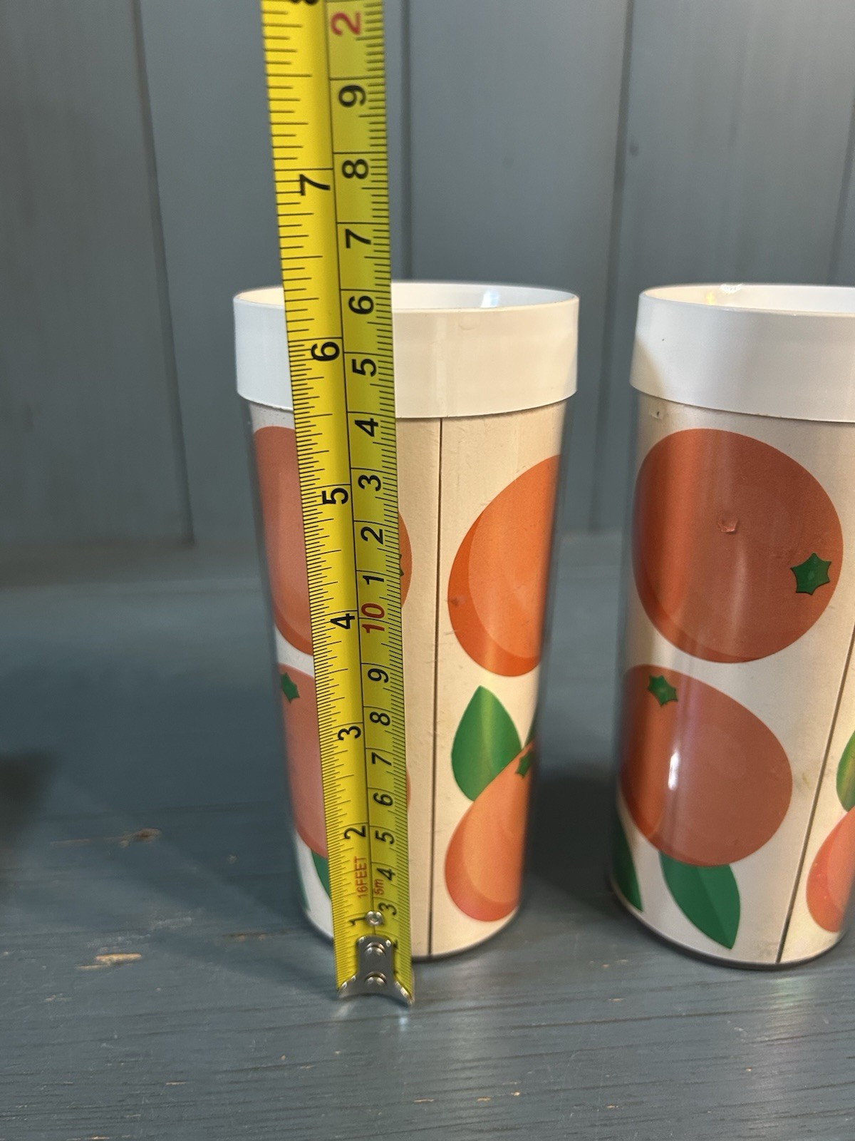 Vintage 1970’s Pharmaceutical Plastic Tumblers w/K-LOR RX Logo | Oranges
