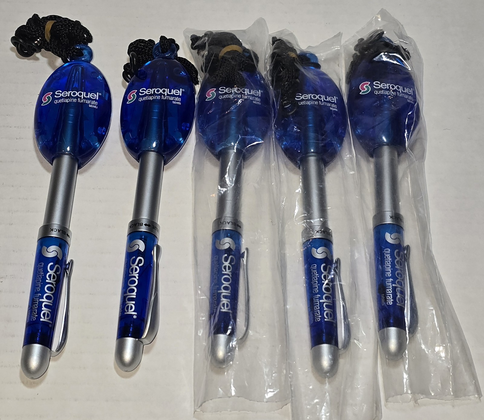 Seroquel Rep Pens Lanyard Lot of 5
