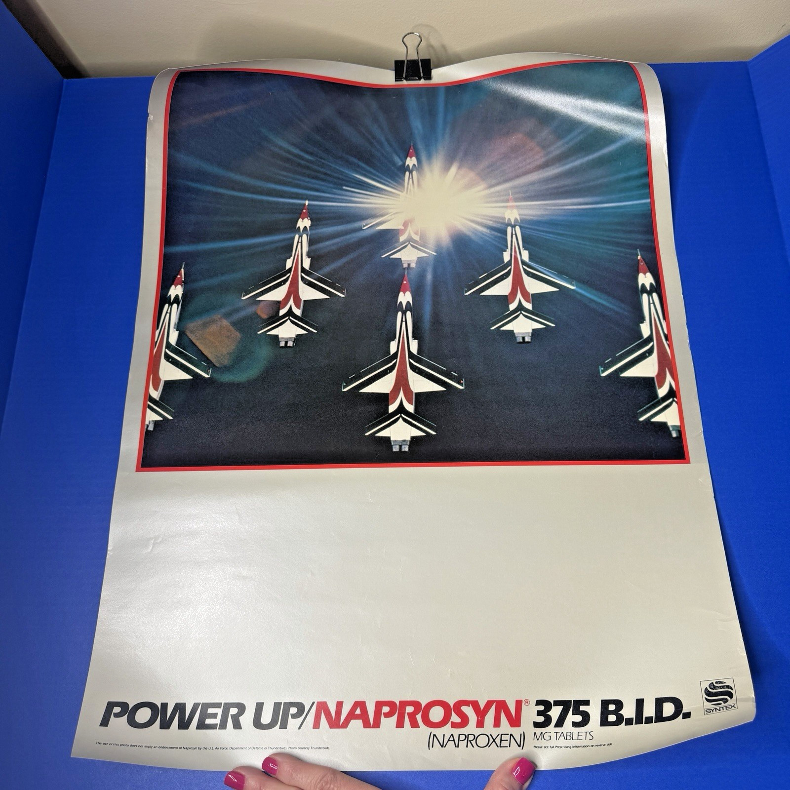 Naproxen Poster Air Force Thunderbirds Drug Rep Ad Promo Pharma Marketing 1981