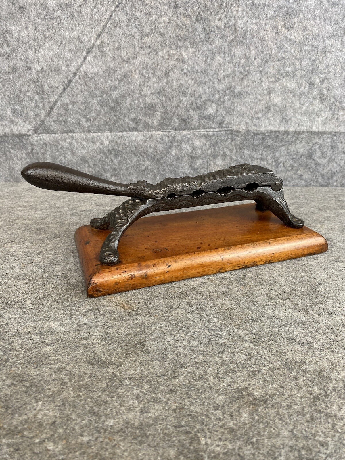 Apothecary Medical Cork Press Mounted on Wood Plinth Antique