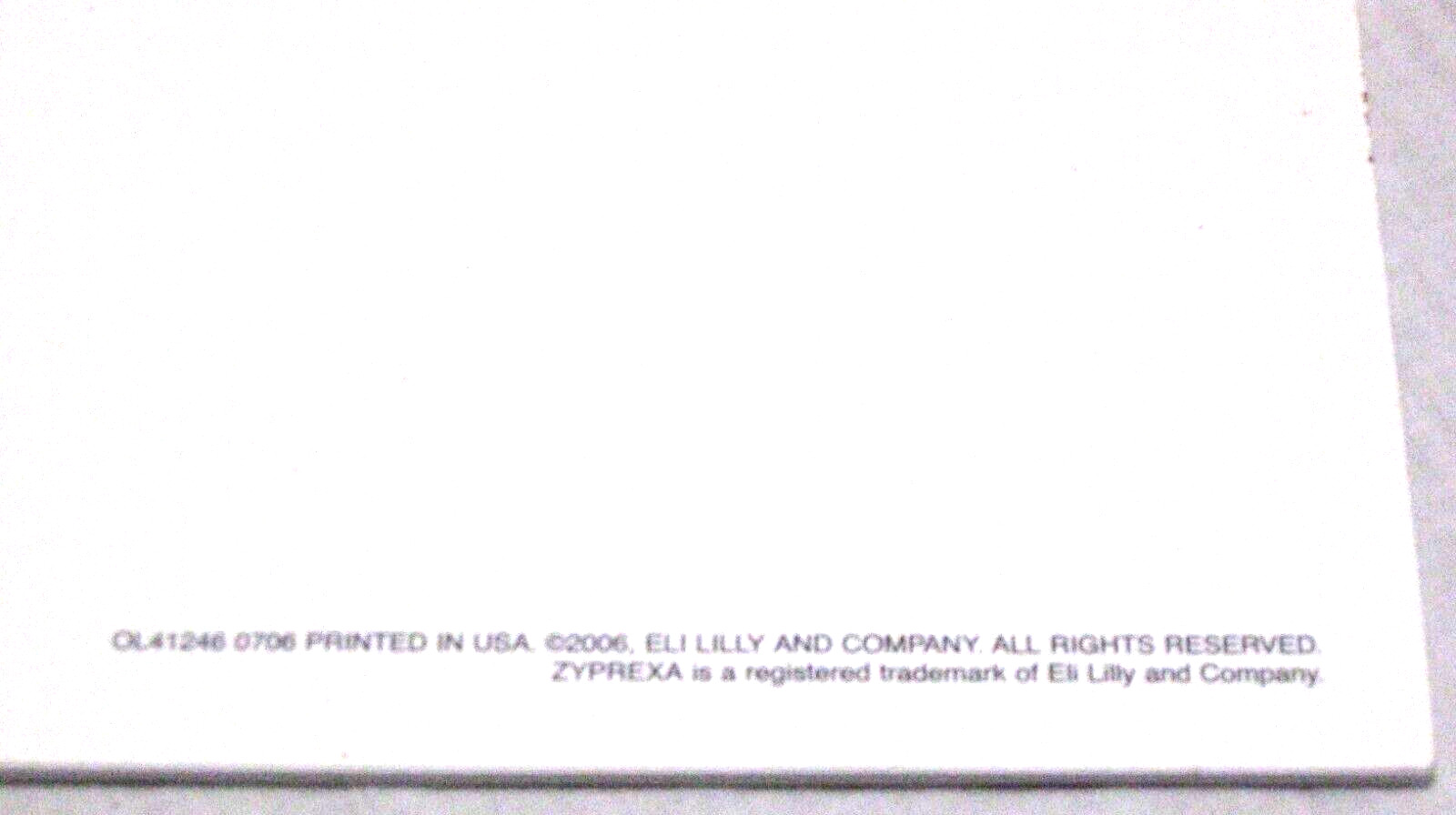 2006 ZYPREXA 5″ X 7″ Pharmaceutical DRUG REP POST-IT NOTE PAD USA Purple Lilly