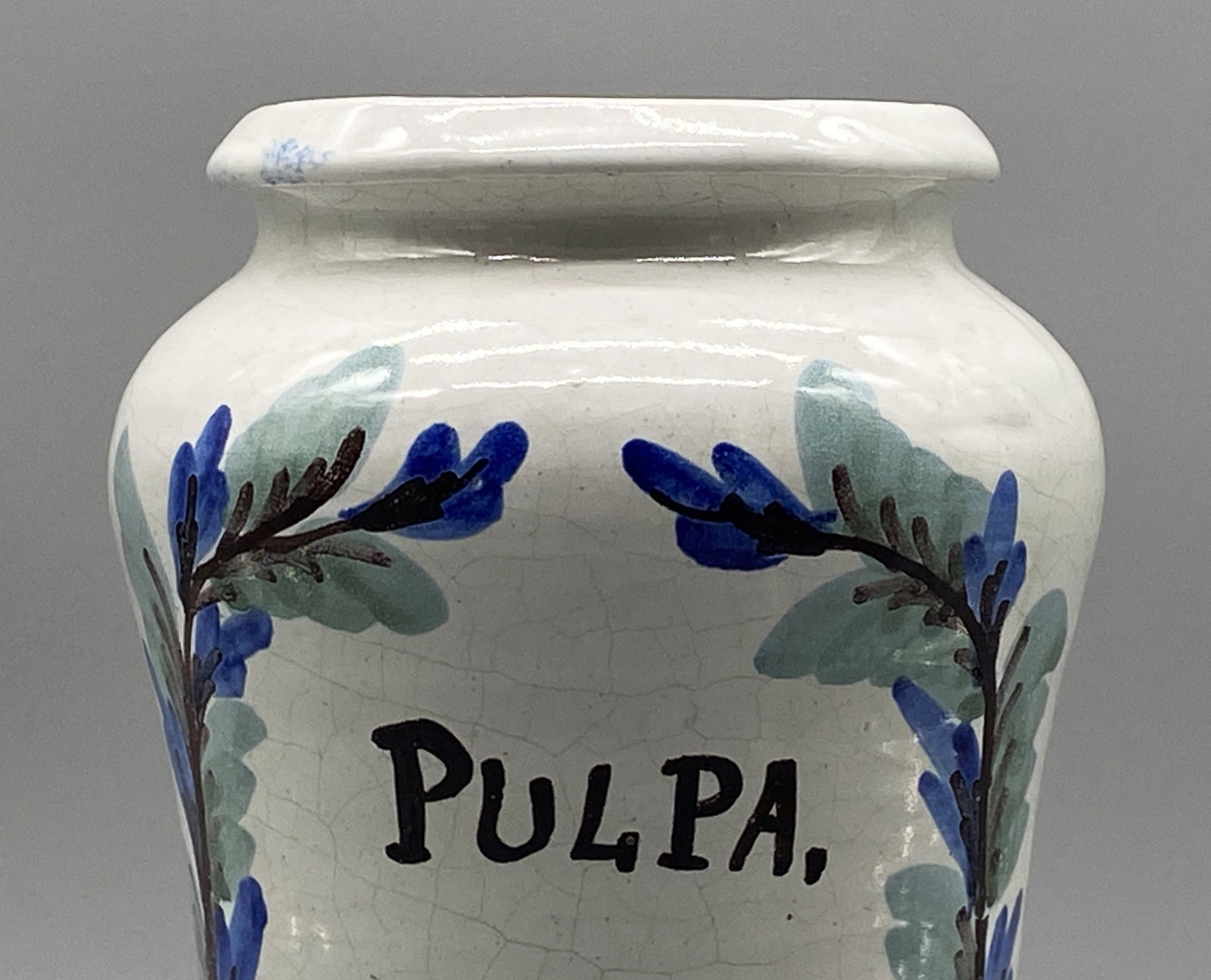 Apothecary Pharmacy Albarello Drug Jar Large Pair Antique Italian Delft Faience
