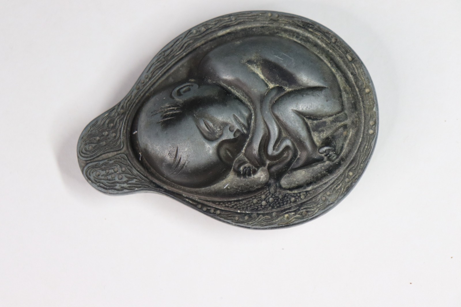 VTG Tabron Metal Paperweight Salesman Sample Gift Fetal Baby Parke-Davis (s824)