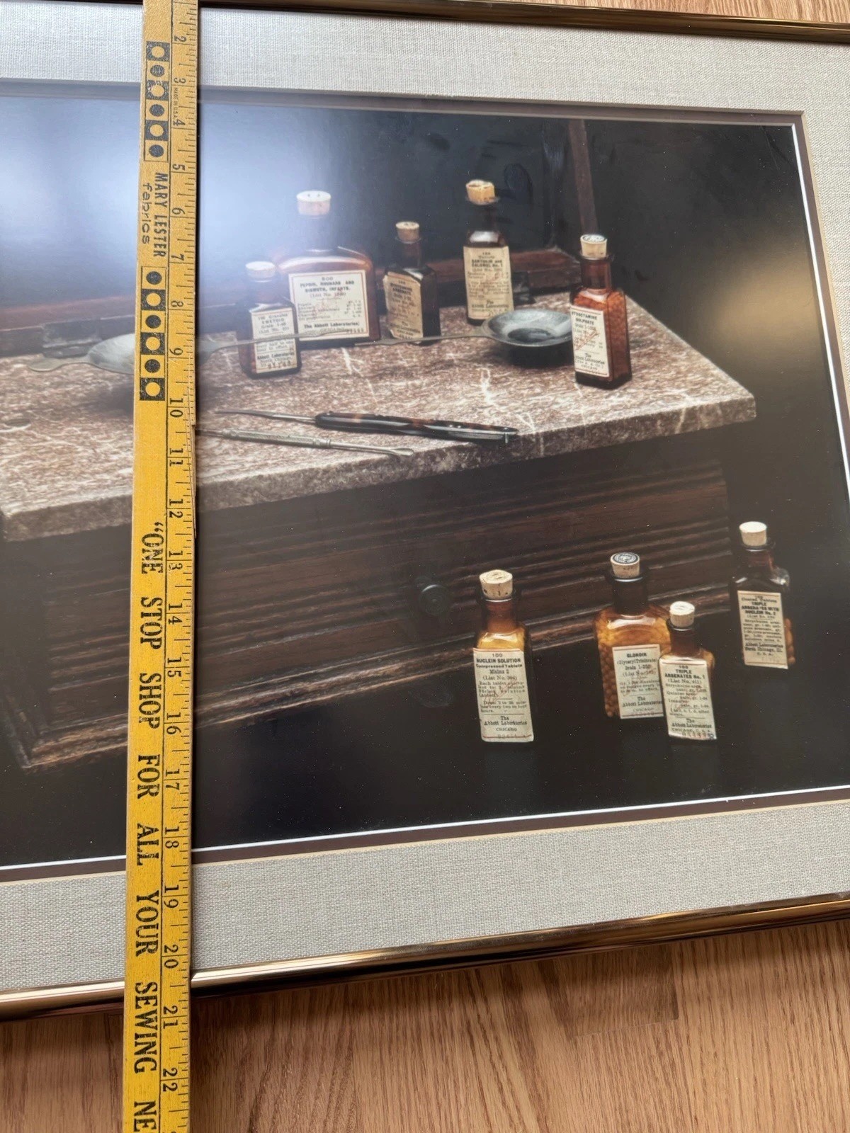 Abbott Laboratories Medical Art Framed Still Life Similac Penicillin VTG 1950s
