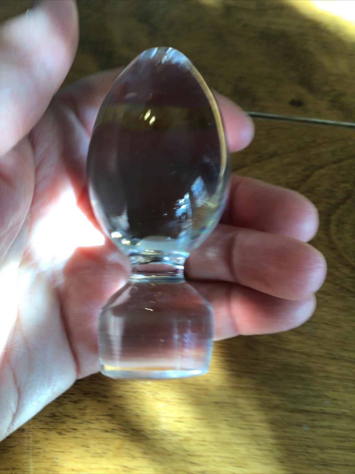 vtg clear glass apothecary w/stopper Dartington, England 12.5” tall