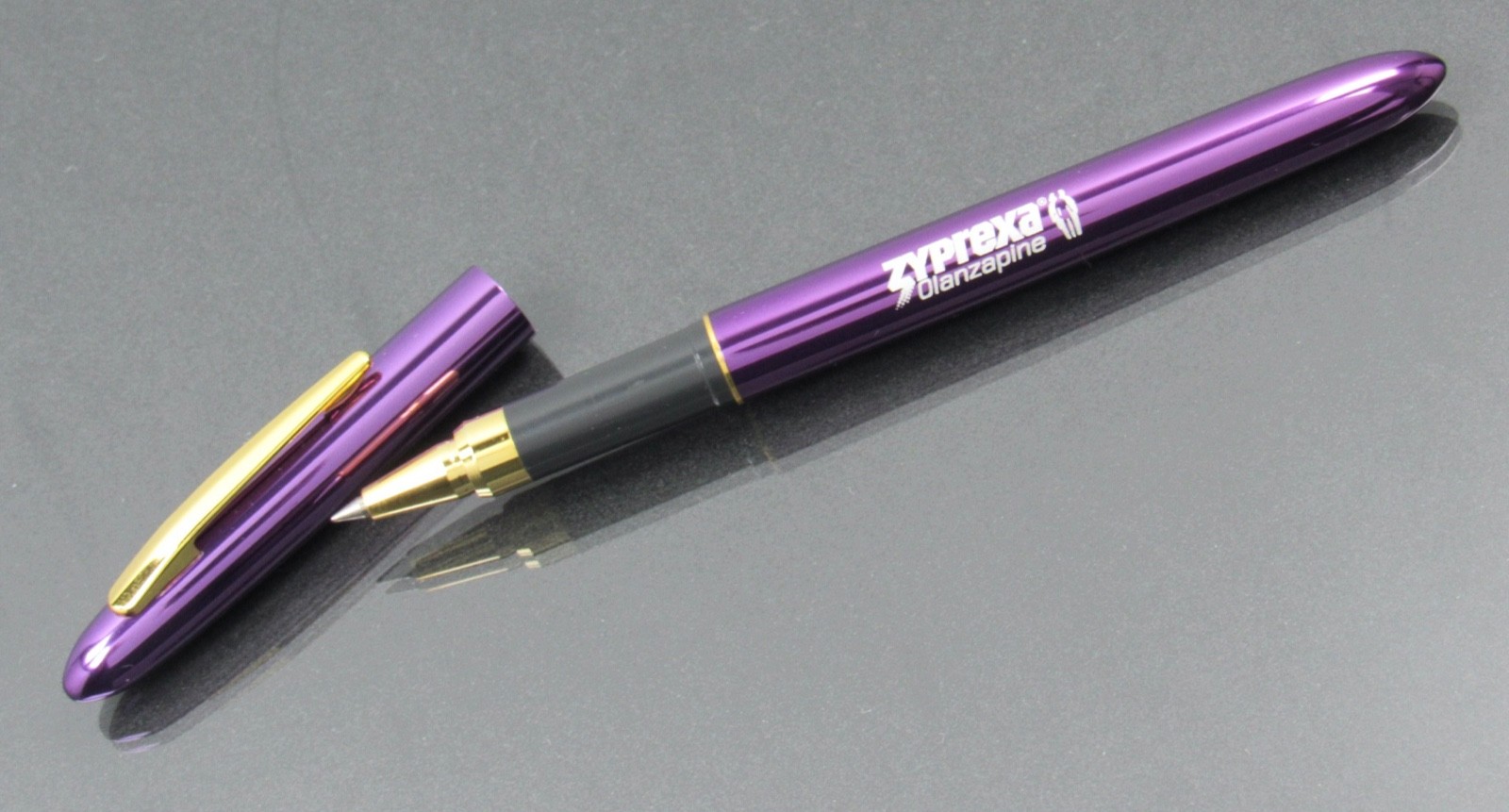 Exquisite Metallic Purple Zyprexa PEN Drug Rep Pharmaceutical Promo Last One