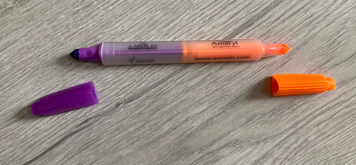 LANTUS AMARYL Pharmaceutical Drug HIGHLIGHTER Pen RARE Advertising Collectible
