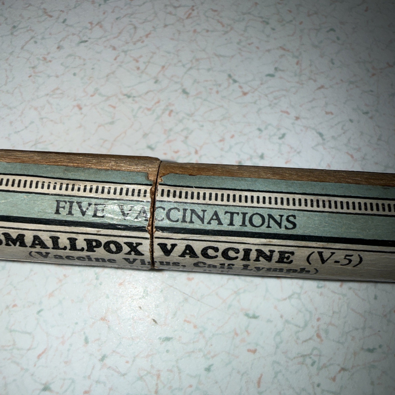 Small Pox Vaccine Wooden Viral Tube By Eli Lilly April 13 1939
