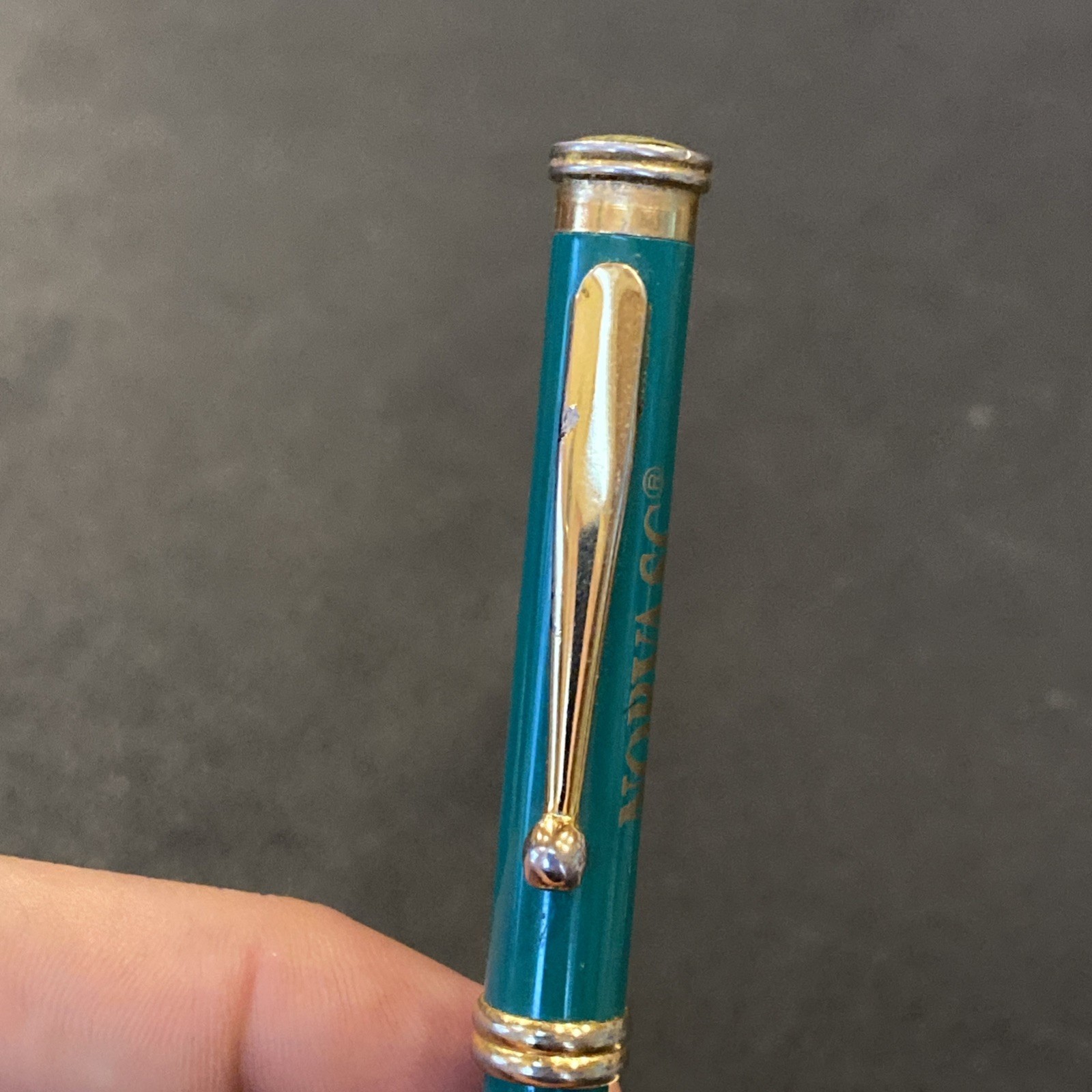 Vtg PFIZER Pharmaceutical Drug Advertising Sales Rep Pen Norvasc Blue Teal Green