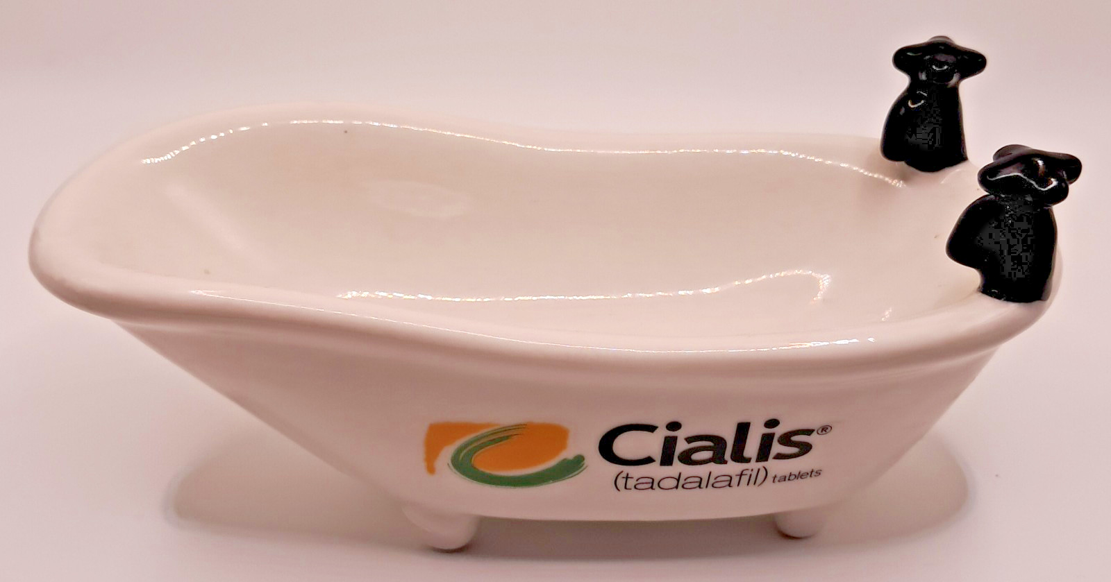 Vintage Pharmaceutical Advertising 6″x3″ Ceramic Bath Tub / Soap Dish One Owner