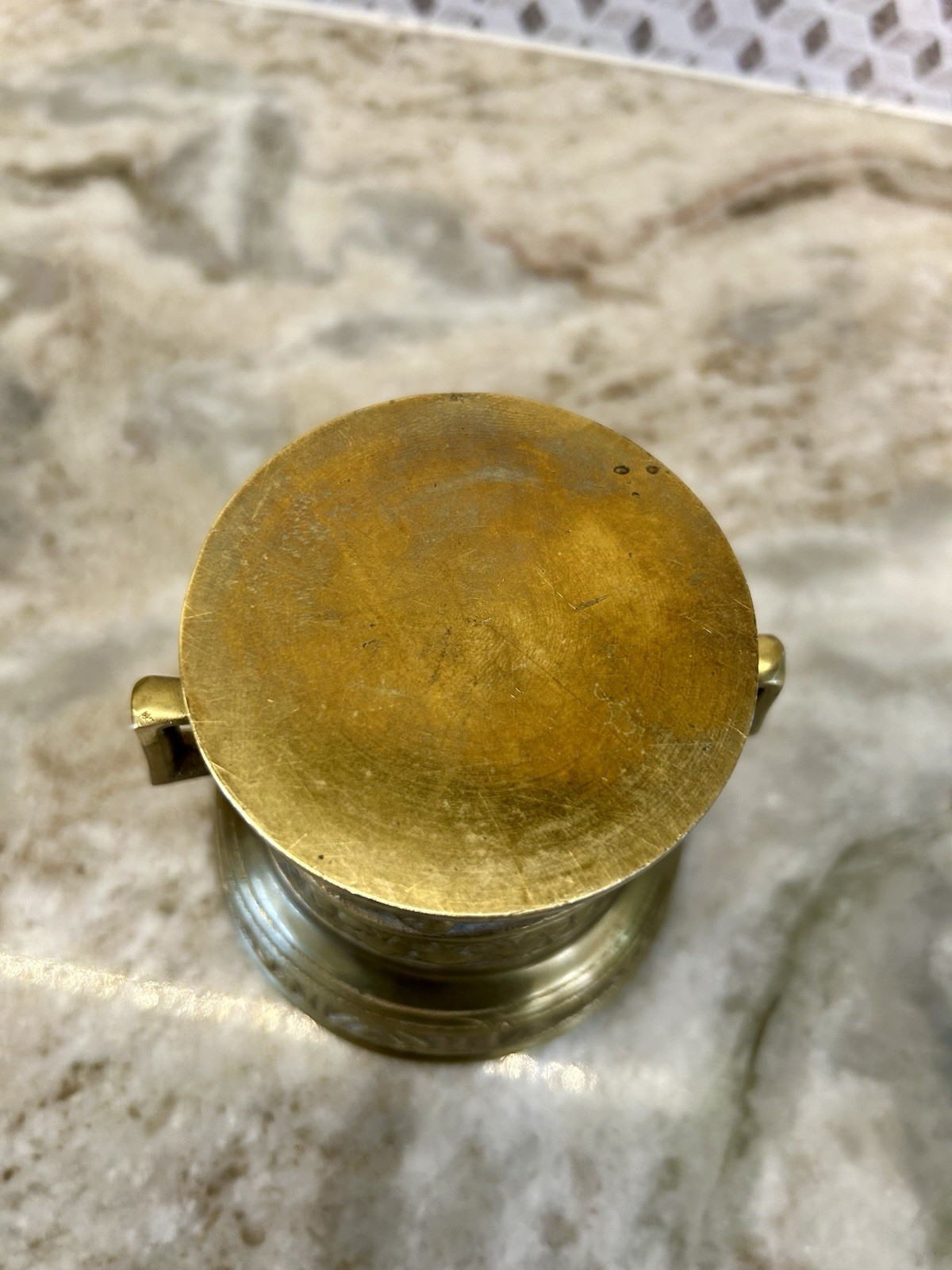Vintage Mortar & Pestle Solid Brass Apothecary From 1960-70’s