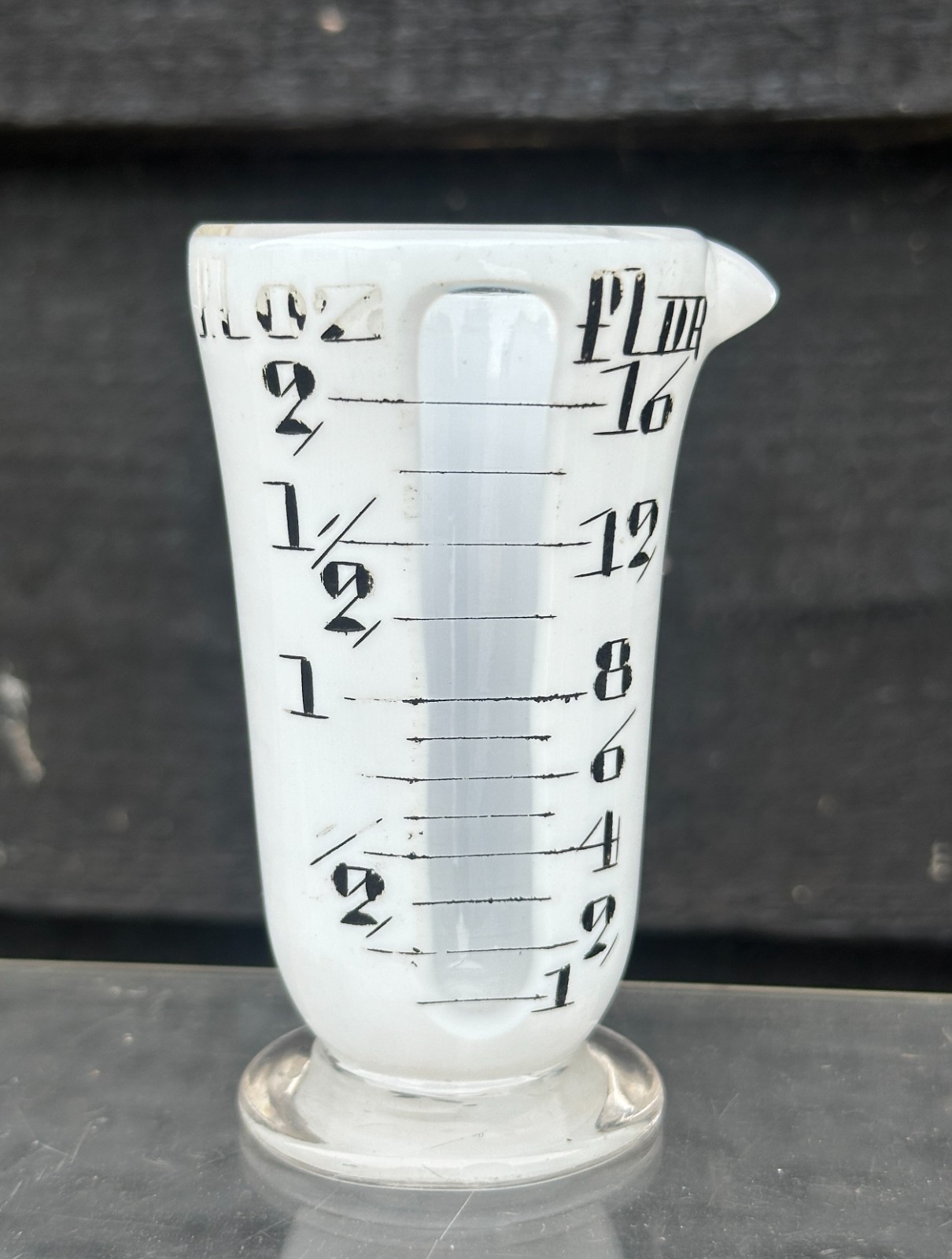 Antique Hicks Patent Pharmacist Apothecary Chemist Medicine Glass Milk Measure