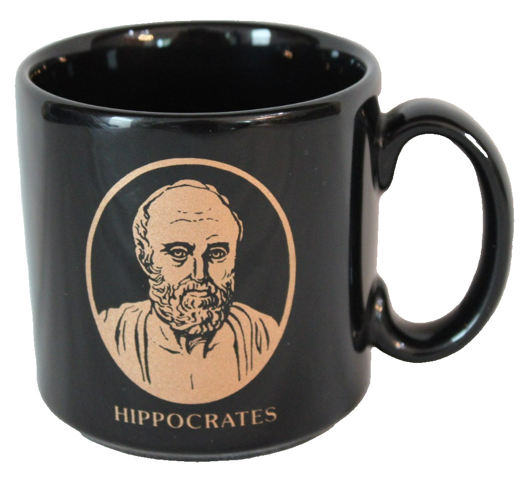 Zantac Hippocrates Pharmaceutical Coffee Mug Tea Cup Doctor Black Made England