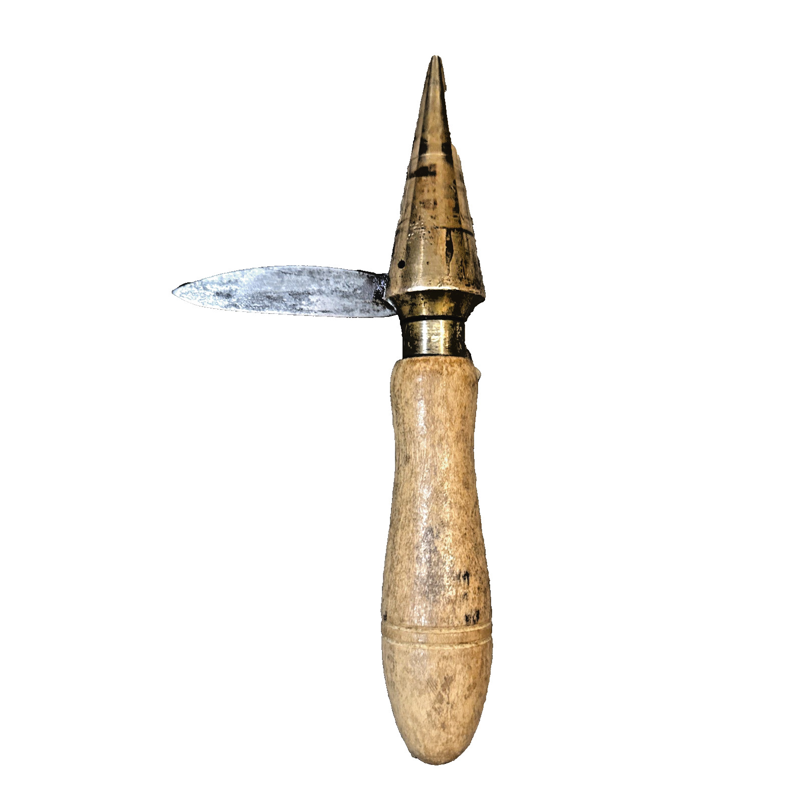 Apothecary Cork Borer Sharpener Copper Wooden Handle Chemist Moonshiners VTG 8″
