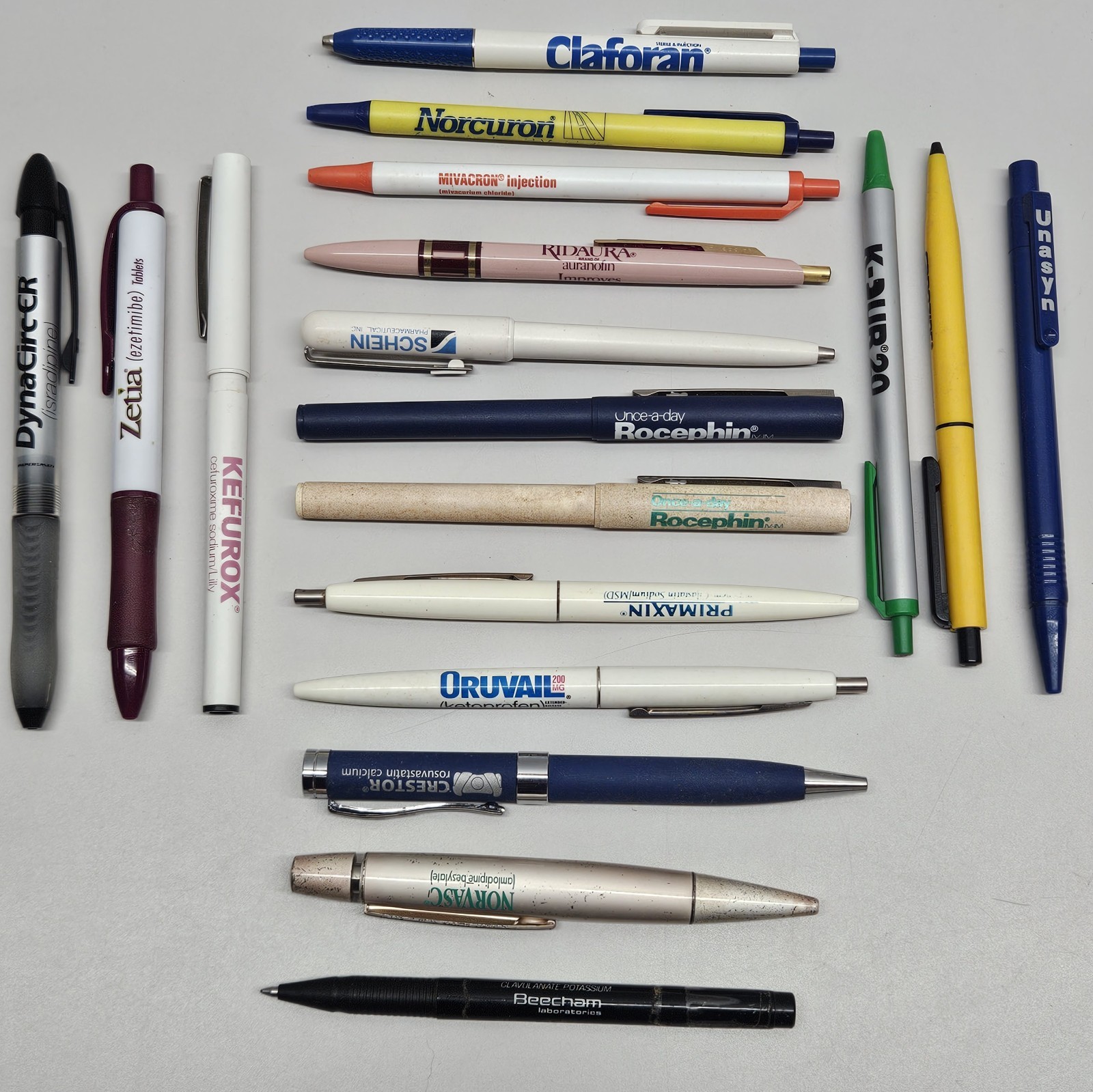 Vintage Pharmaceutical Pens Lot Of 18 Various Brands Sales Rep *Not All Write