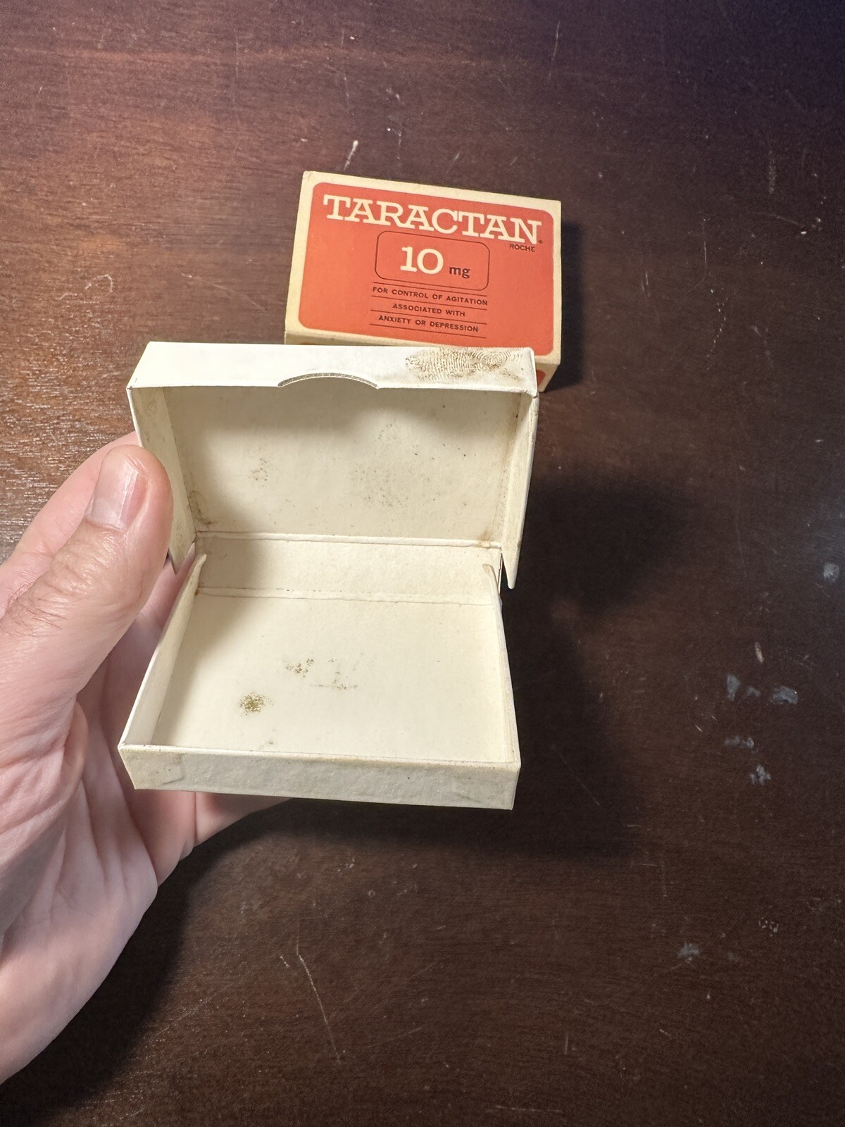 Antique Taractan Roche Laboratories Empty Box Agitation Anxiety Depression Pills