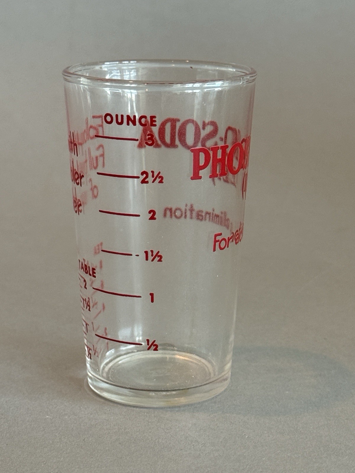 Vintage Medical Glass Phospho-Soda (Fleet) Shot Glass Measuring Cup