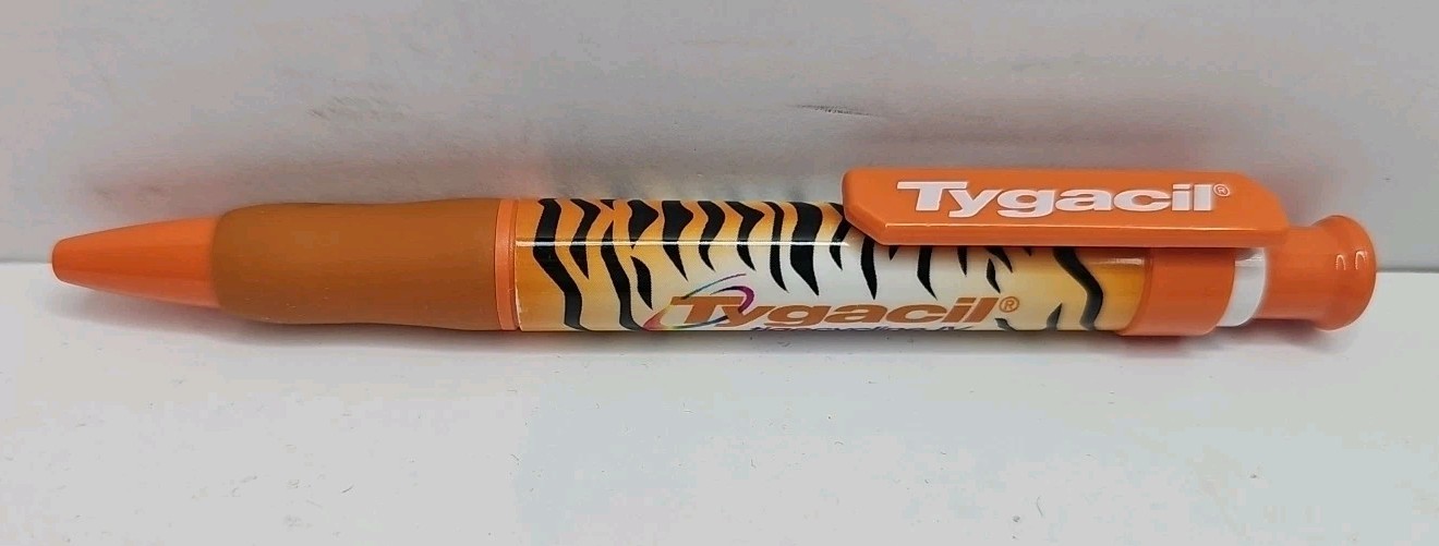 Vintage Drug Rep Pen Tygacil Tiger Stripe Orange
