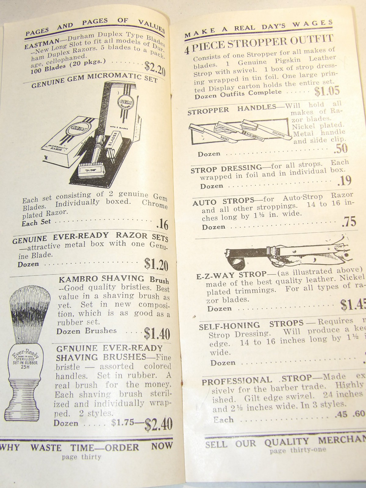 VTG 1930s DRUG STORE WHOLESALE CATALOG! DEPRESSION PRICES! CONDOMS/SHAVING/MEDS!