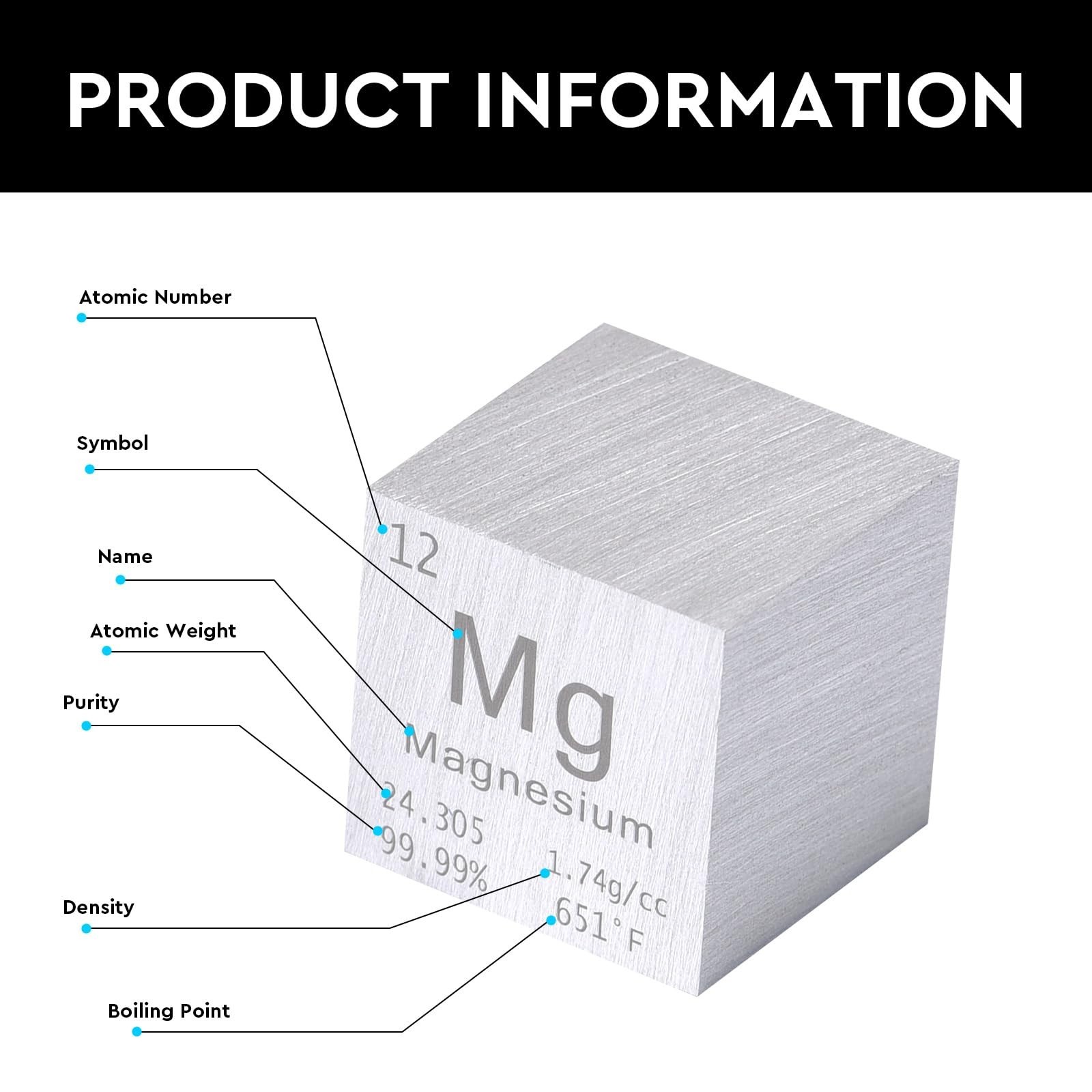 10 Pieces Element Cube Set 1” Tungsten Metal Cube, Periodic-Table of Elements…