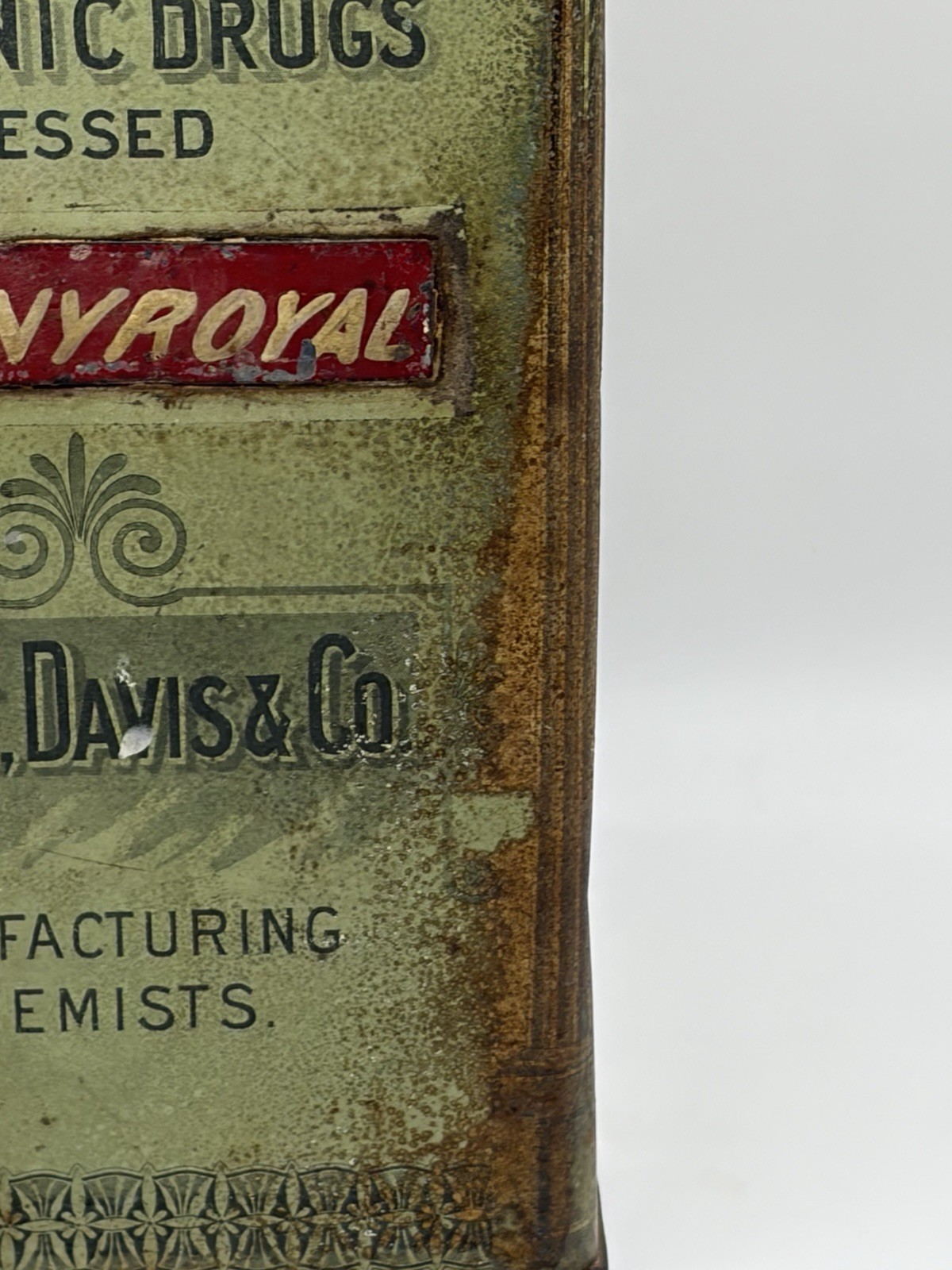 VTG/Antique Park, Davis & Co Choice Botanic Drugs Pressed Pennyroyal