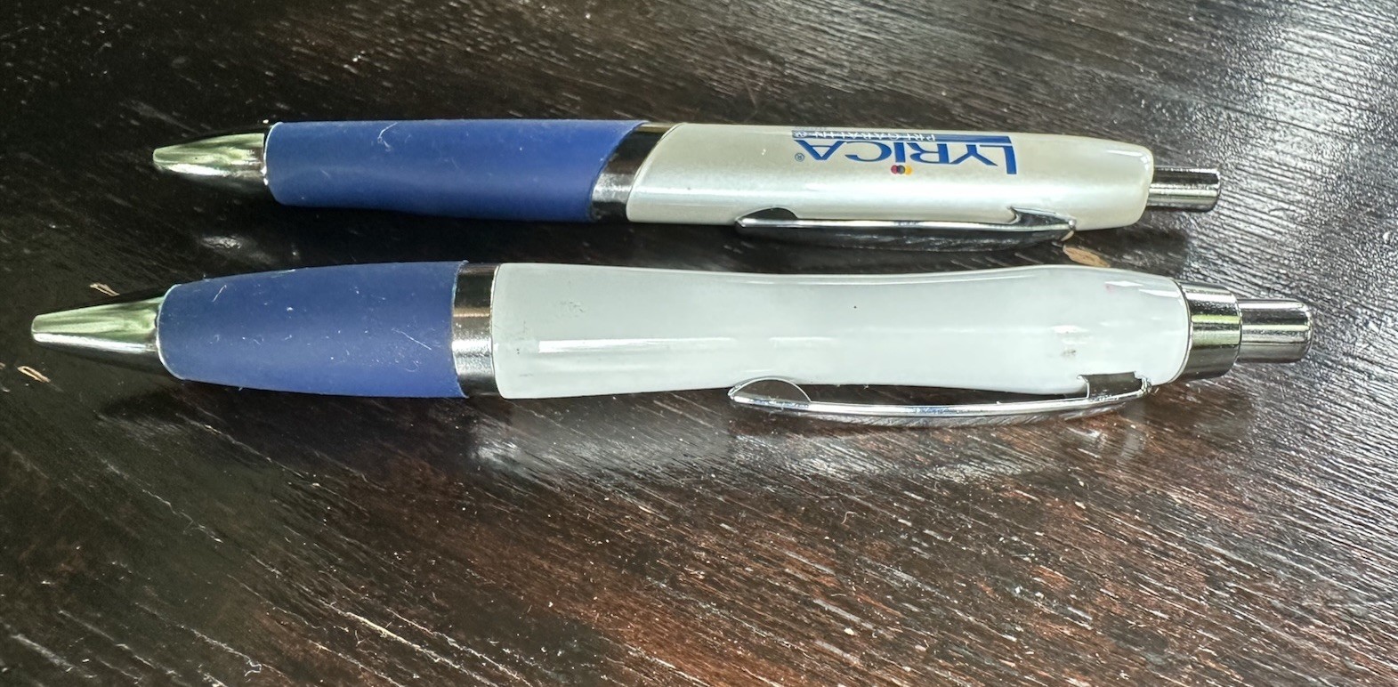 Lyrica Pfizer Metal Drug Rep Pharmaceutical Promo Advertising Pens Lot Of 2
