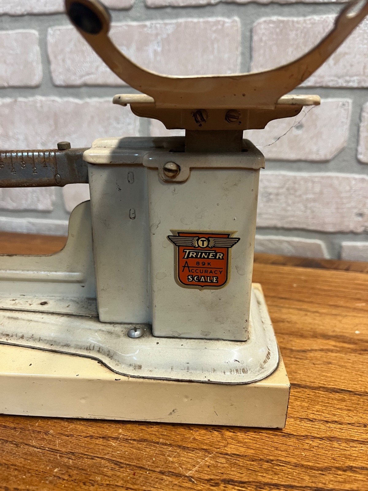 Vintage Triner Beam Scale Apothecary Pharmacy Drug Store White