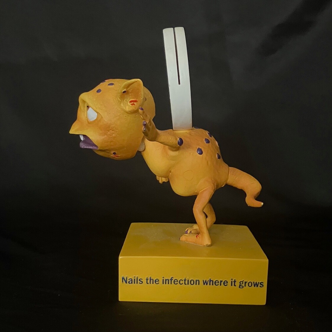 Drug Rep Lamisil Pharma Swag Advertising Nodder Creature Bobblehead Card Holder