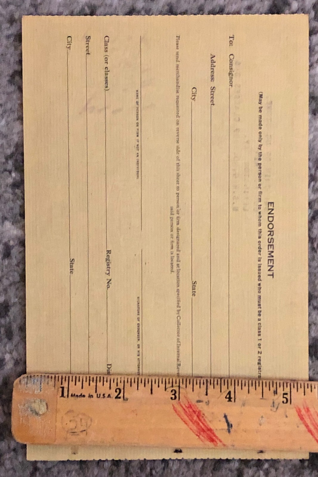 Vintage Opium Form July 31, 1952 US Treasury Dept. Drugstore Doctor Medical