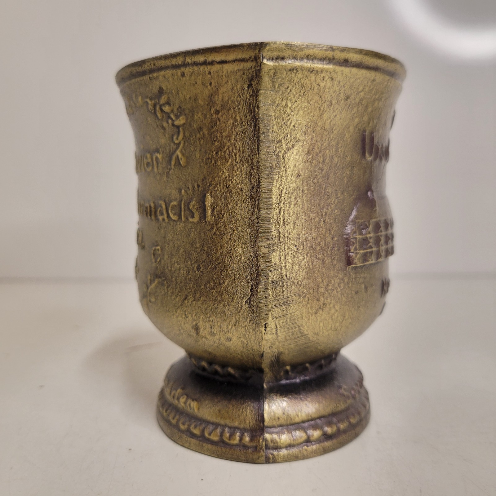 VTG 1985 Schering Brass Mortar & Pestle Ursuline Convent New Orleans Sis. Xavier