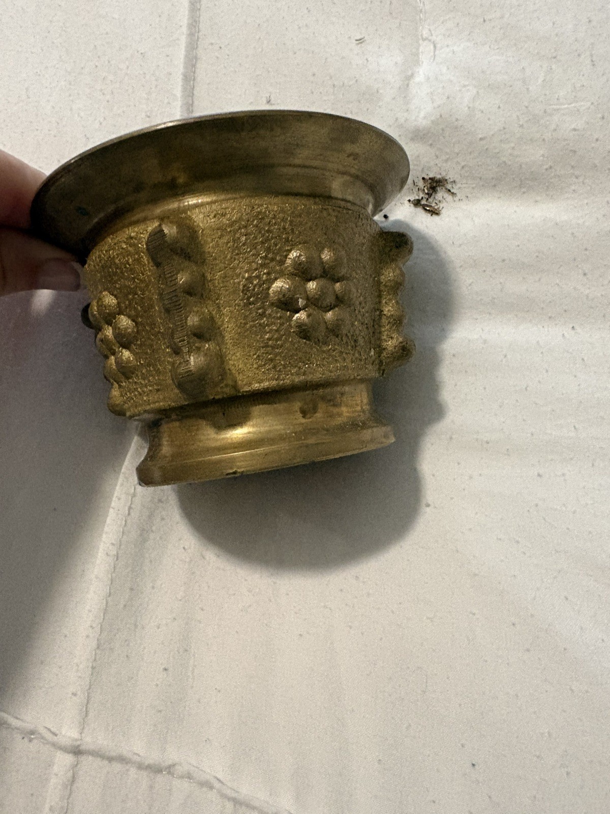Vintage Cast Brass Small Pharmaceutical Mortar Bowl Apothecary Cup 2.4×4