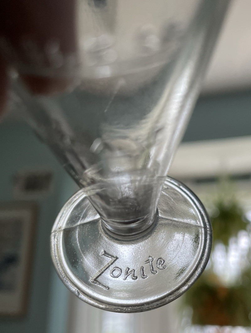 Vintage ZONITE Apothecary Glass Measuring Cup w/ Spout 2 Tablespoons #1