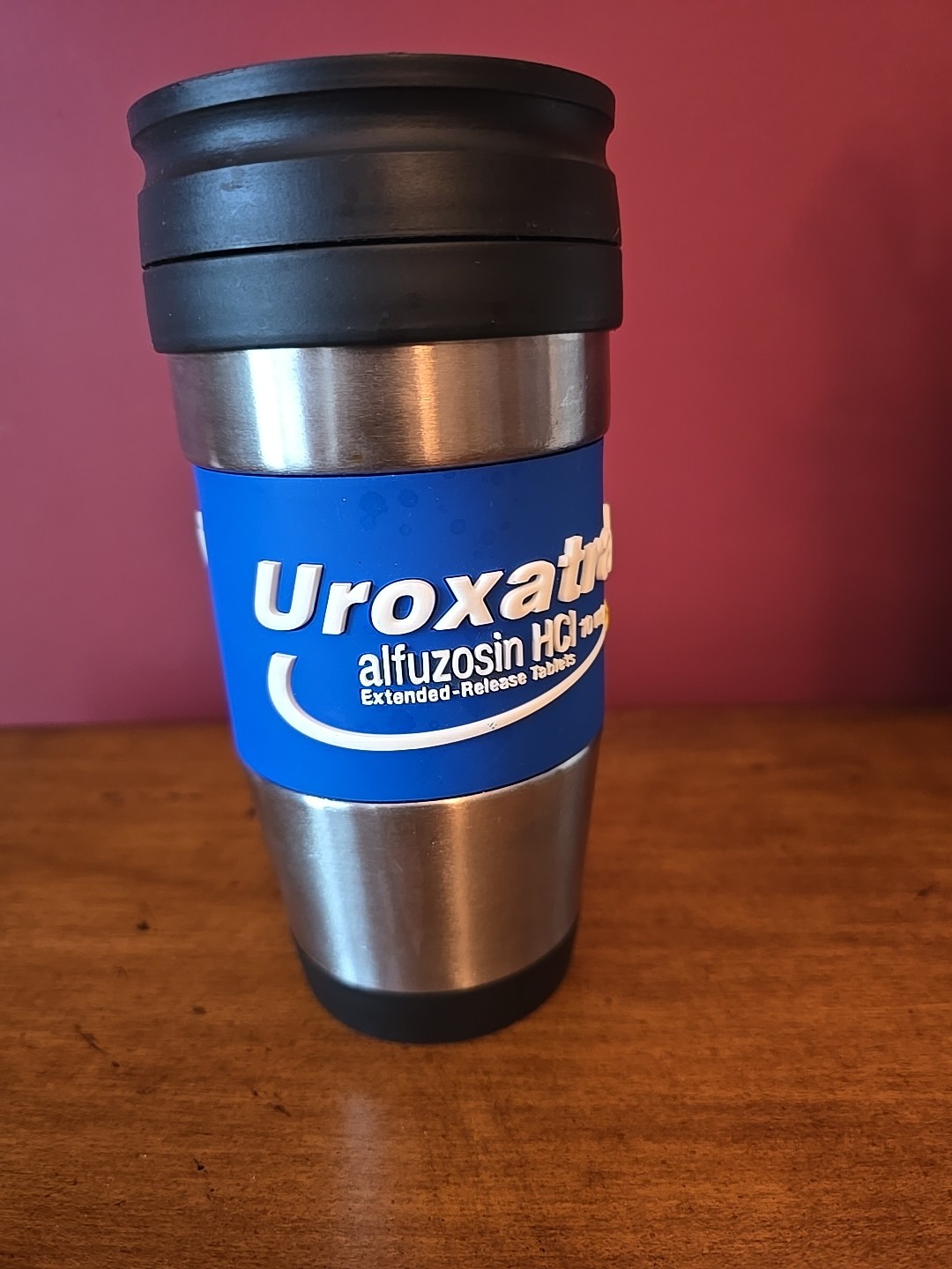 Uroxatral Pharmaceutical Drug rep Travel Mug 16 oz Stainless Steel