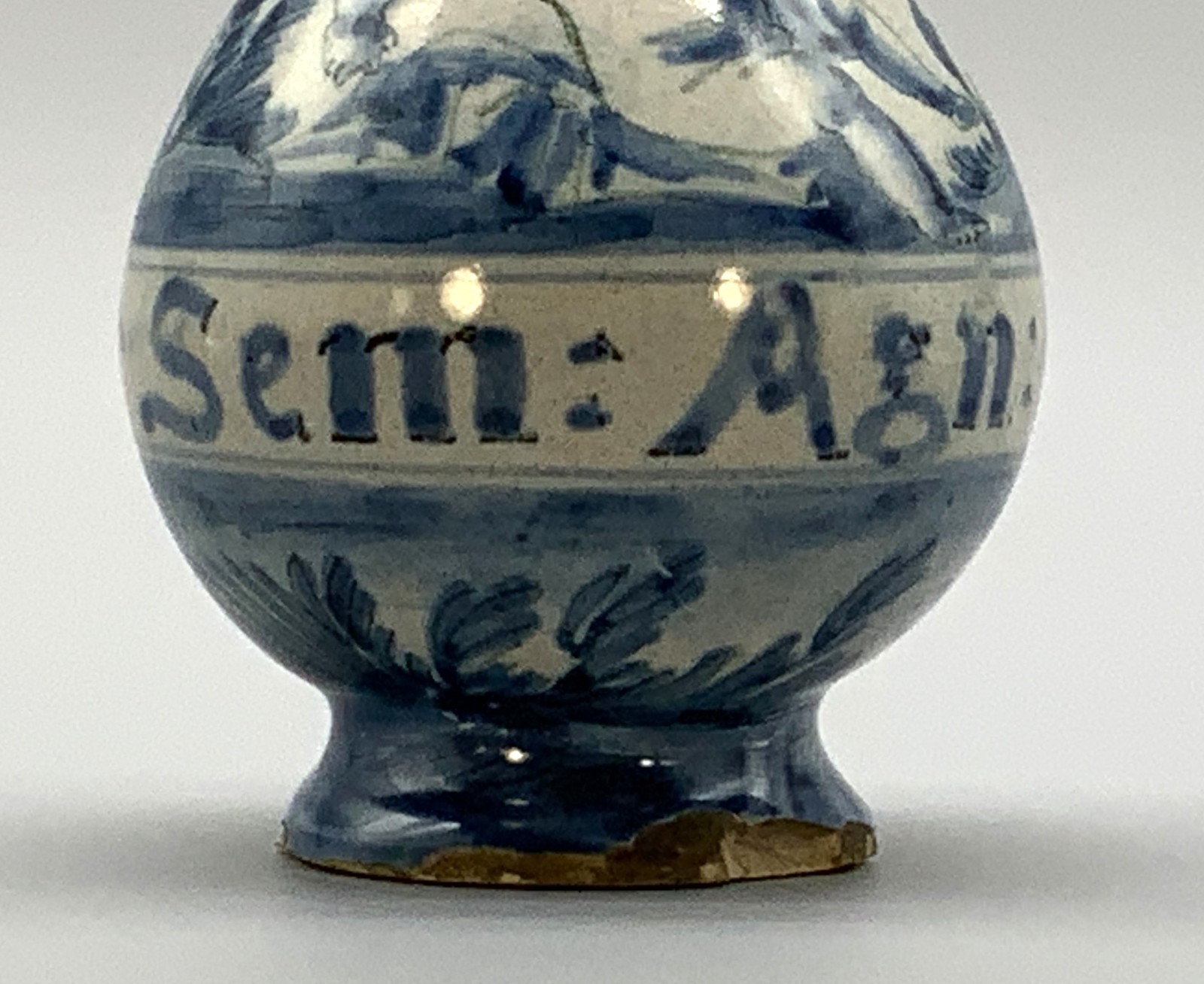 17th-Century Italian Savona Majolica Albarello Drug Pharmacy Jar Bottles