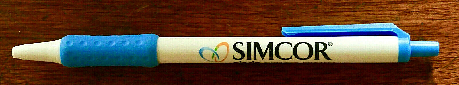 SIMCOR Drug Rep Pharmaceutical PEN NOS NEW Stored Unused Rubber Grip Blue
