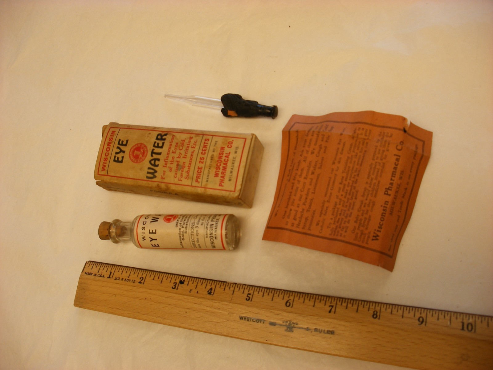 Vtg Medical Remedy Pharmacy Quack Cure – Wisconsin Pharmacal Co. Eye Water 1922