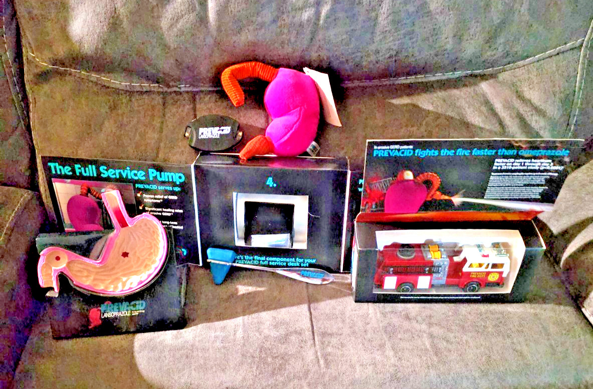 Prevacid Pharmaceutical Drug Rep Promo Swag Lot of 6 – Plush, Fire Truck, Model