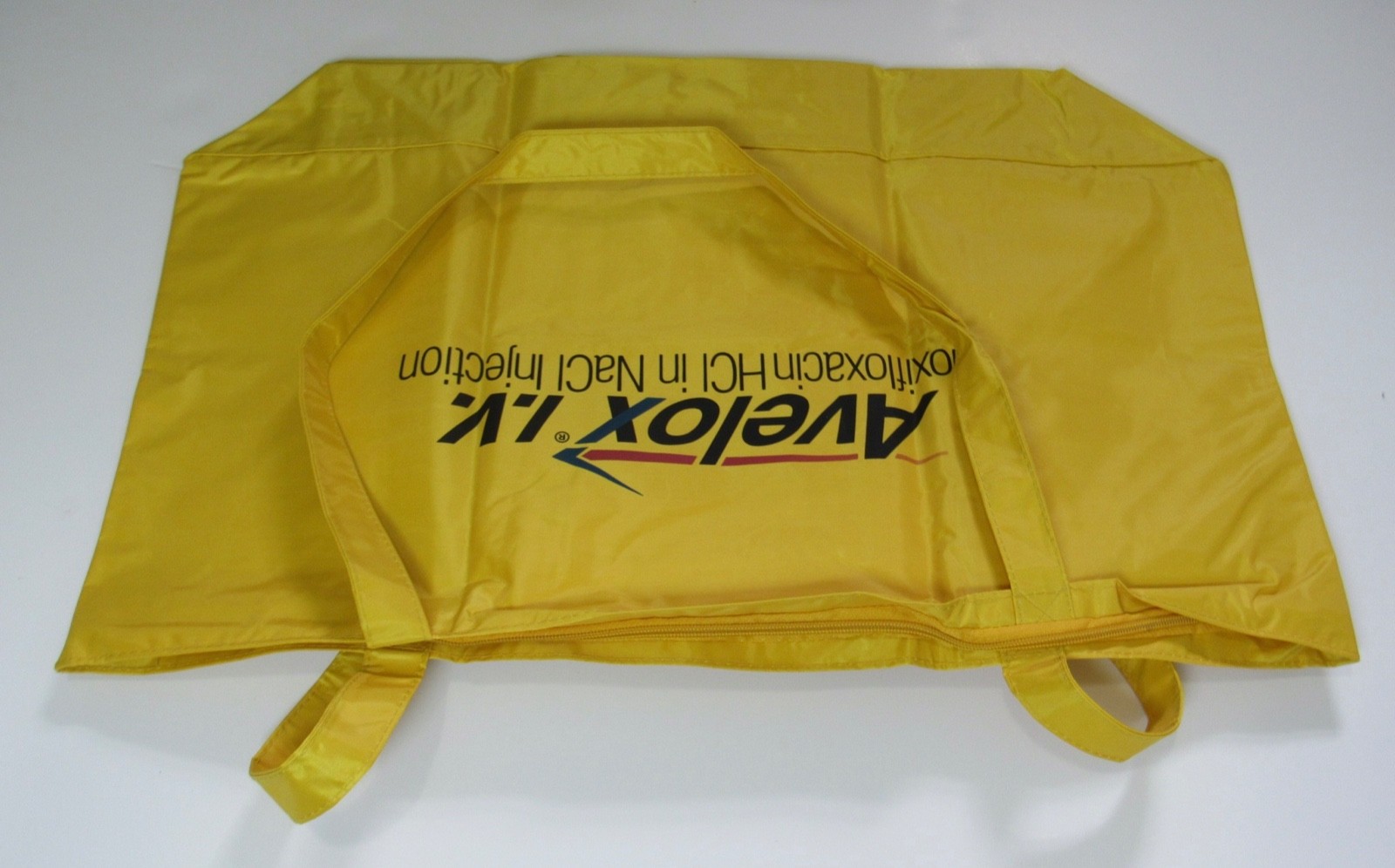 Huge Avelox Vinyl Zippered Tote Drug Rep Pharmaceutical Promo Advertising Yellow