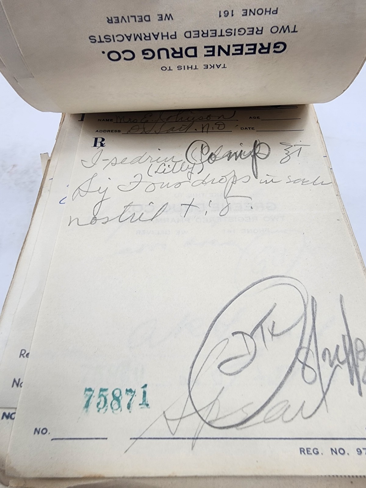 Prescription Atlas Rx Pad Paper Apothecary Druggist Pharmacy Medicine 1938