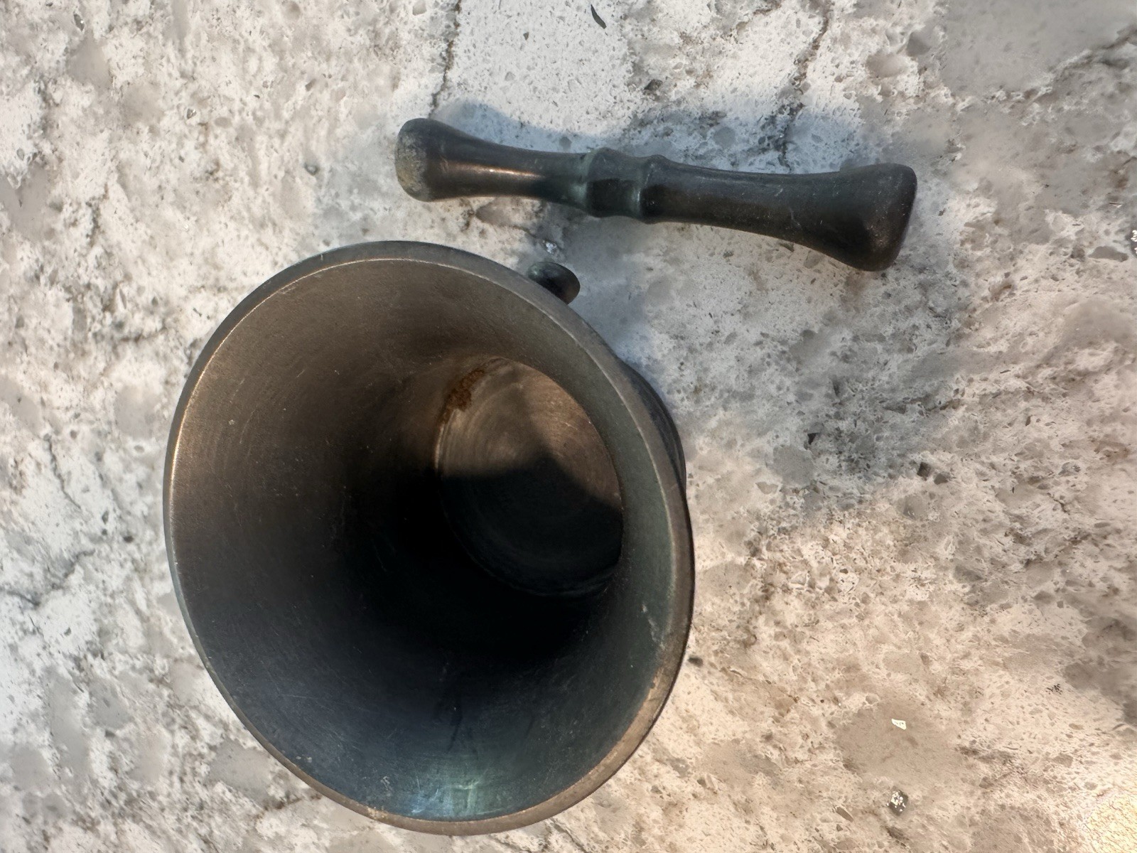 Vintage Dutch Holland Pewter Tollenaar Miniature Apothecary Mortar Pestle 1 3/4”